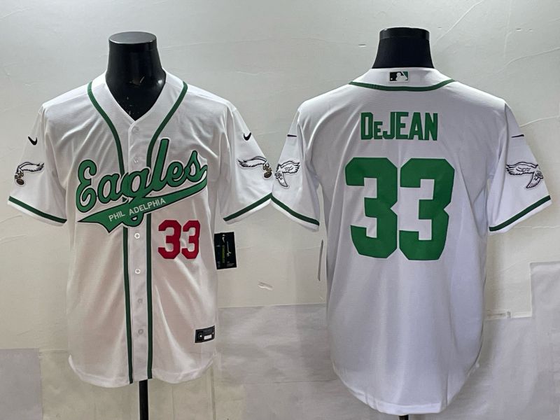 Men 2025 Philadelphia Eagles #33 Dejean white 2th generation Joint Name Nike Limited NFL Jersey style 002->philadelphia eagles->NFL Jersey